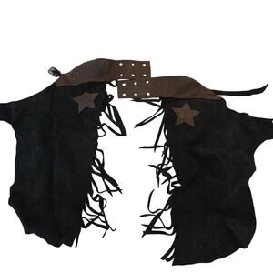 Chap-parel by Gerald Roberts kids black suede leather chaps